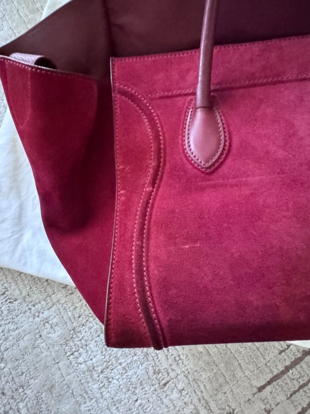 Céline Phantom Luggage Tote – Burgundy Suede – Authentic (HEWI Verified) - Picture 5 of 16